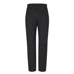 Louis Vuitton NBA Monogram Logo Gris Chine Grey Black Regular Denim Jeans 34